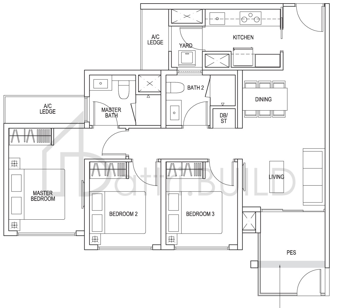 THE BROWNSTONE B4p floorplan (watermarked)