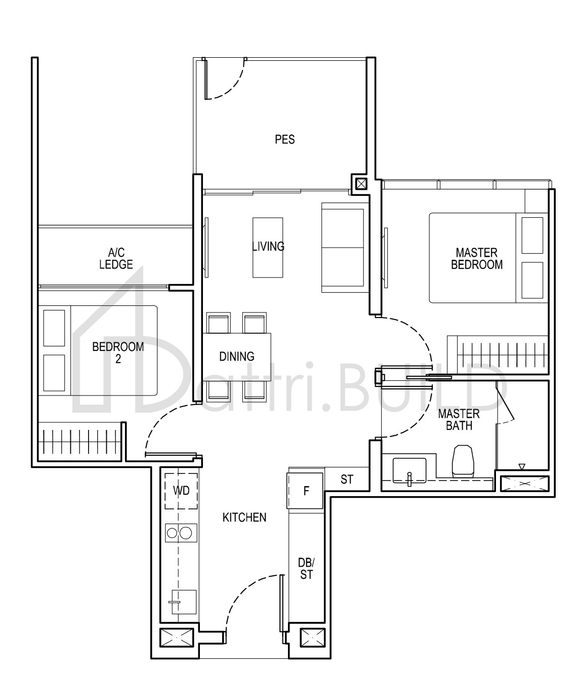 THE TAPESTRY B1(p) floorplan (watermarked)