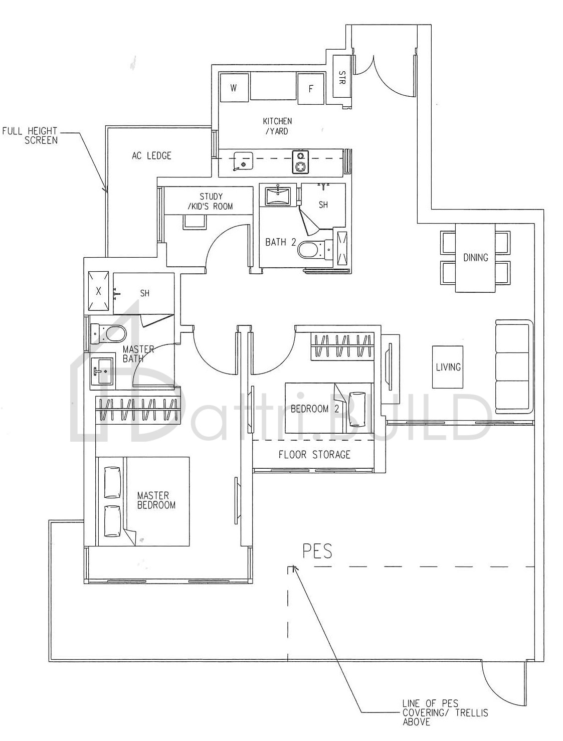 H2O RESIDENCES C1 (PES) floorplan (watermarked)