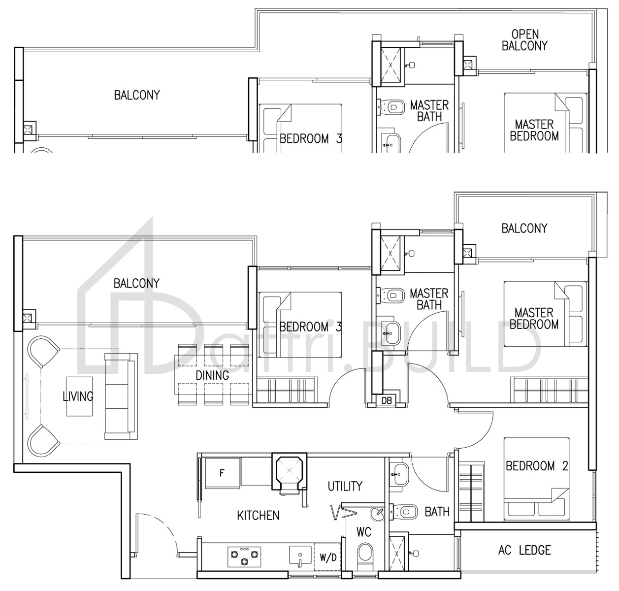 THE SKYWOODS 3 S3 B floorplan (watermarked)