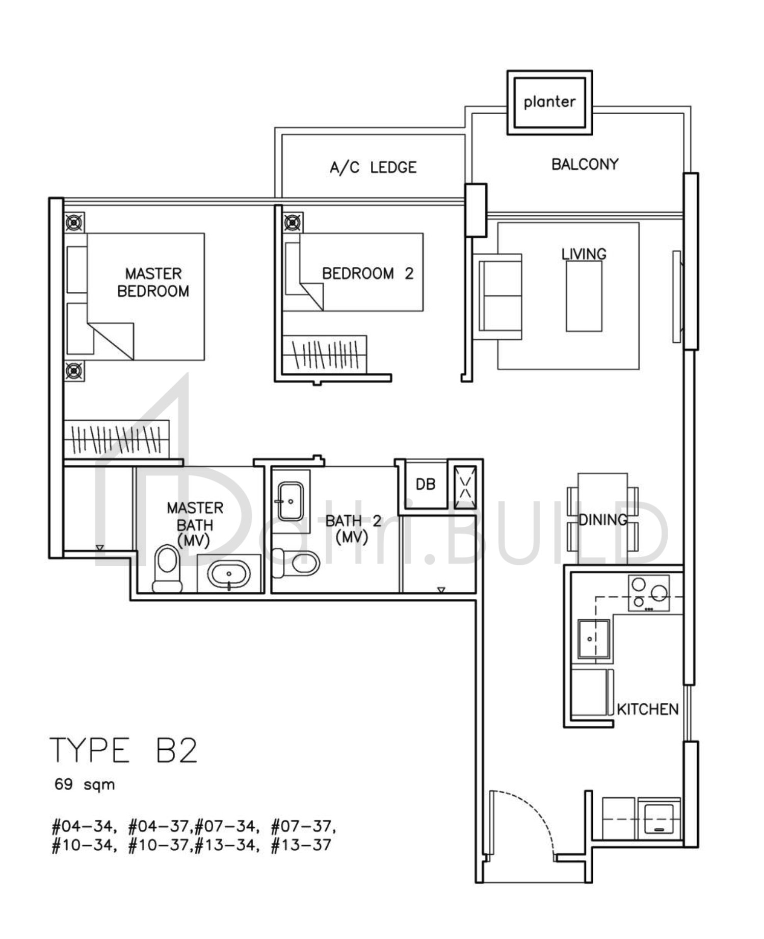 THE SANTORINI B2 floorplan (watermarked)