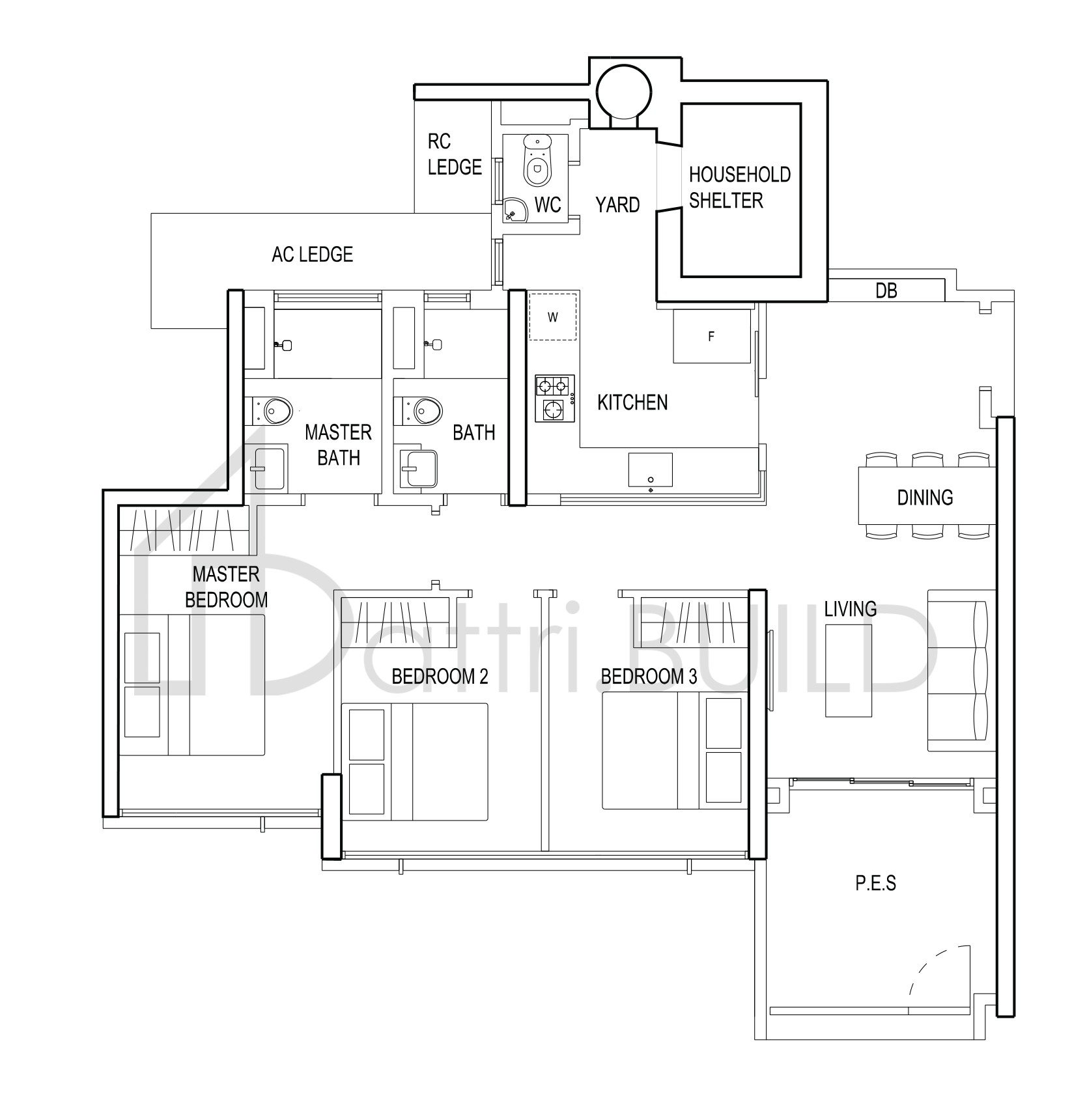 THE TERRACE B3g floorplan (watermarked)