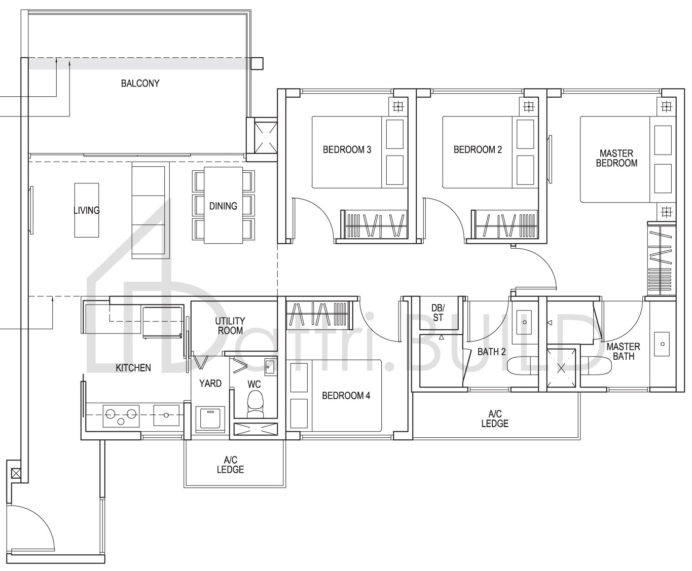 THE BROWNSTONE C4a floorplan (watermarked)