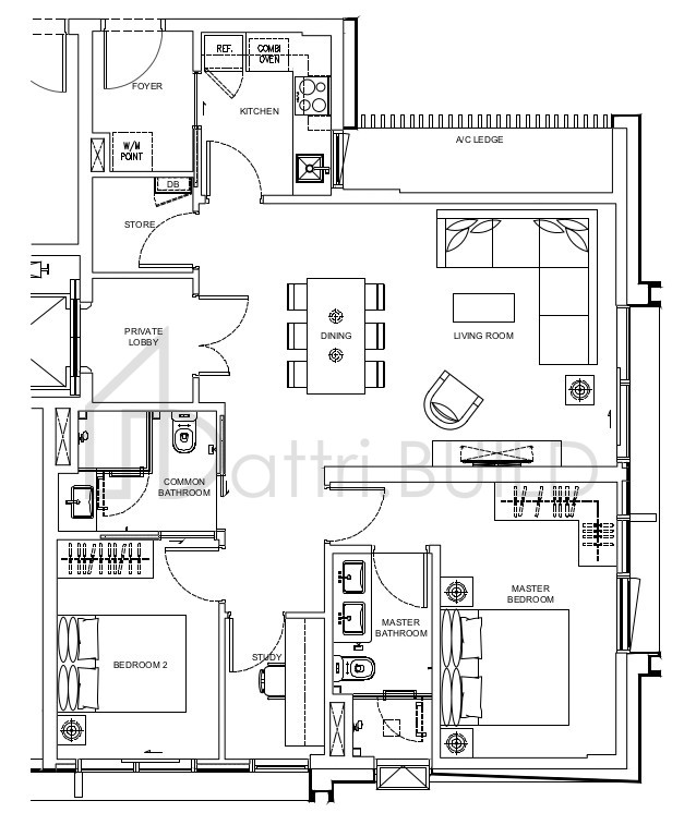 DALVEY HAUS A2-1 floorplan (watermarked)