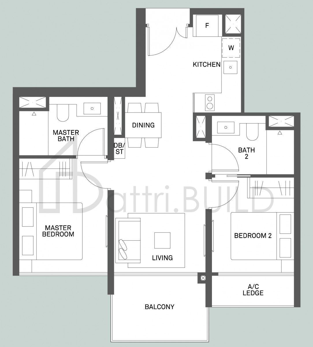 THE CLEMENT CANOPY B1 floorplan (watermarked)