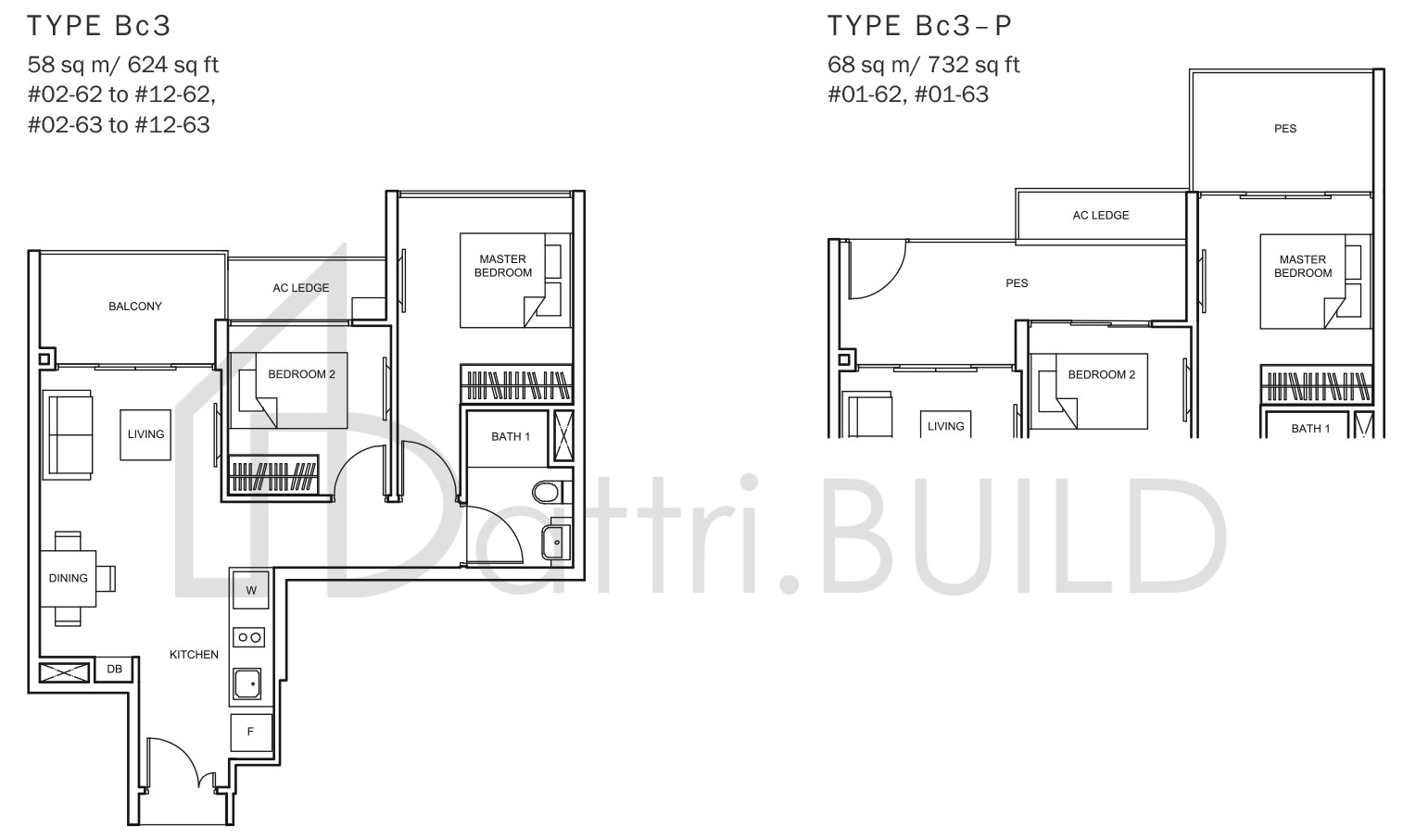 THE GLADES Bc3-P floorplan (watermarked)