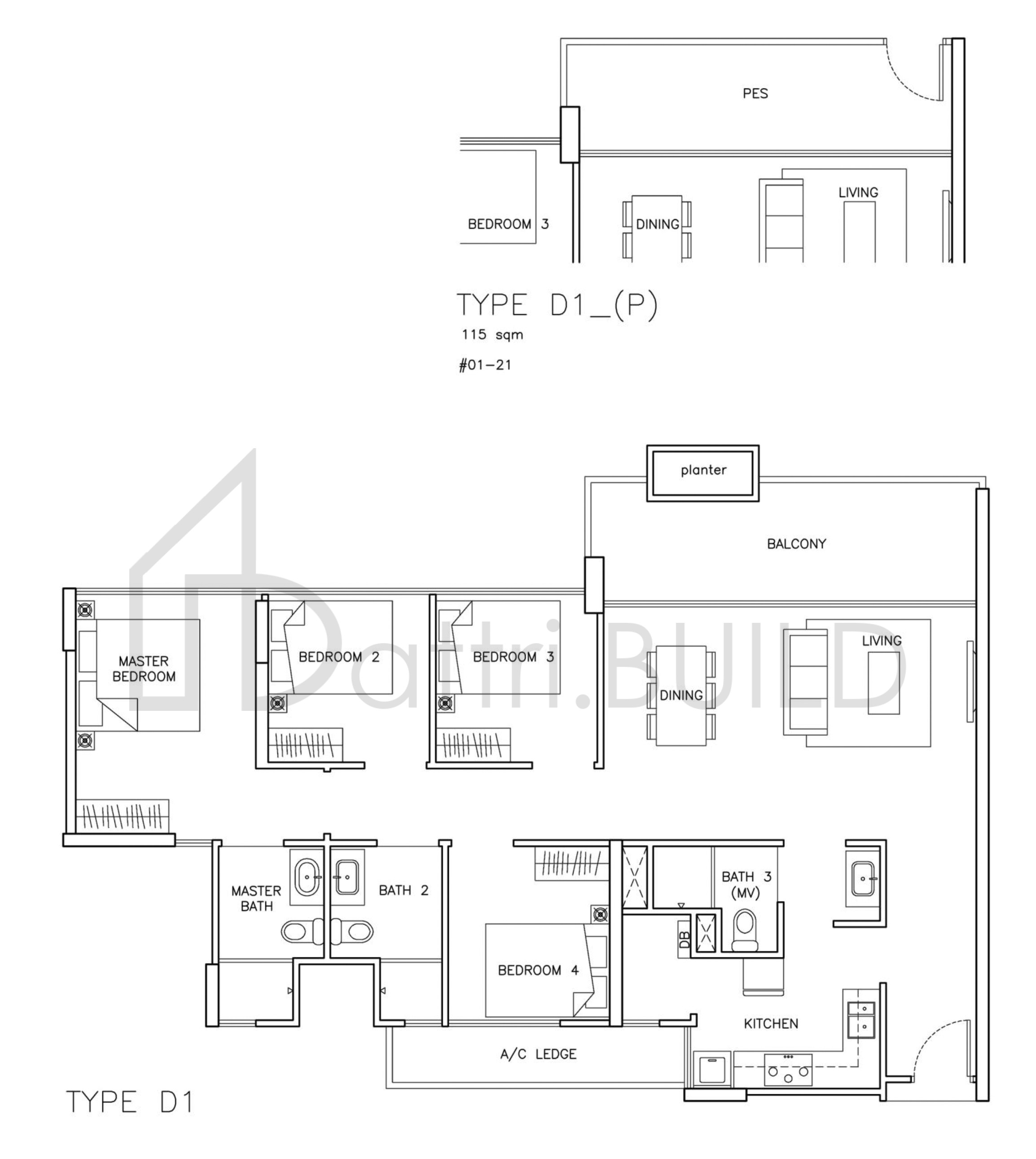 THE SANTORINI D1P floorplan (watermarked)