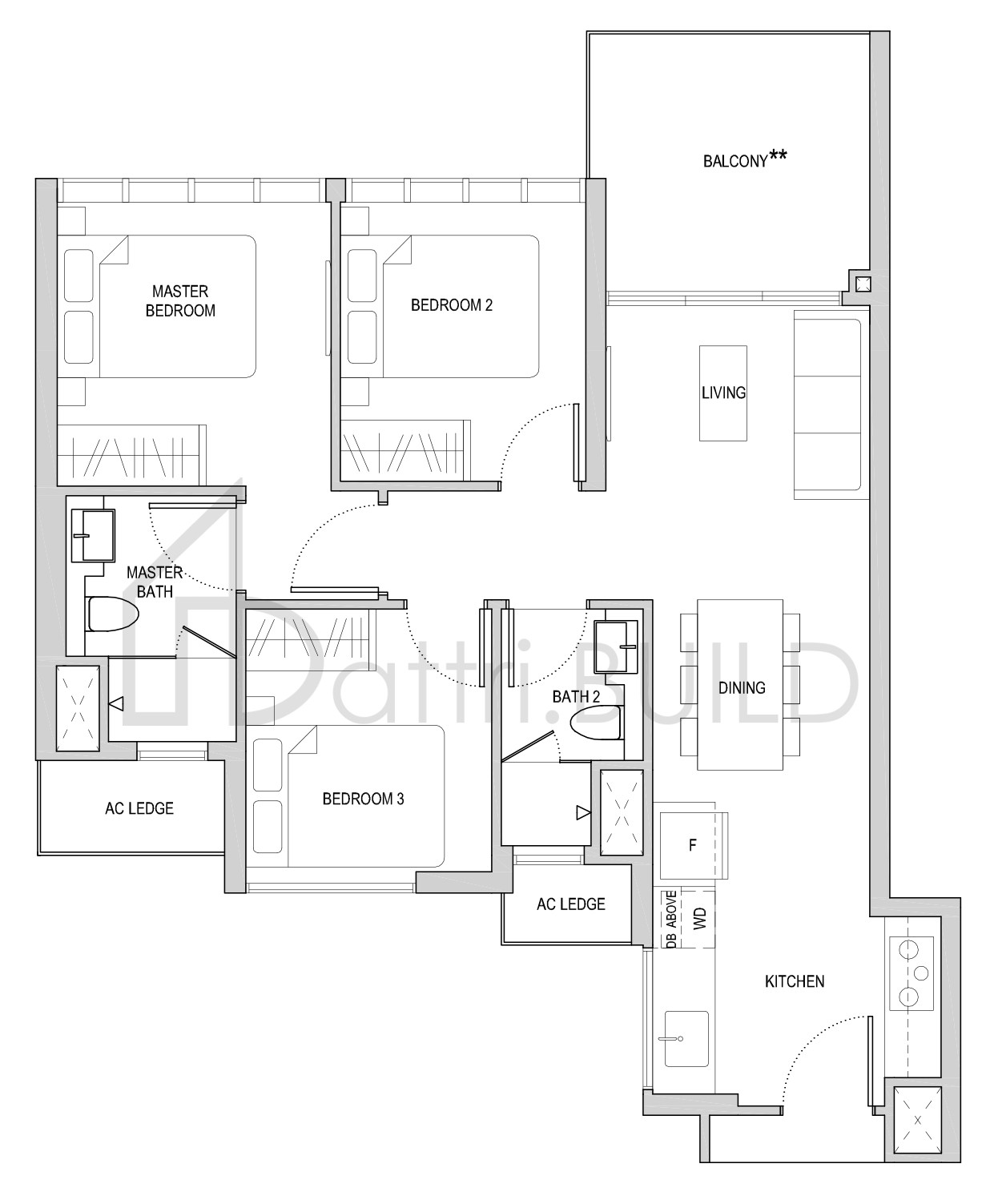 AFFINITY AT SERANGOON C1(a) floorplan (watermarked)