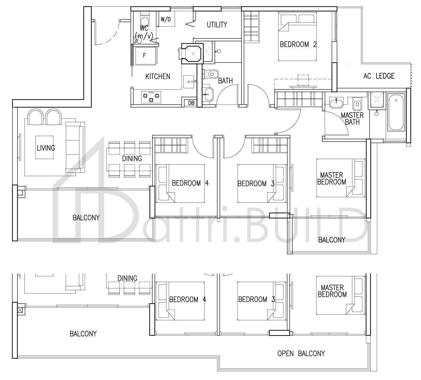 THE SKYWOODS 4 C1 B floorplan (watermarked)