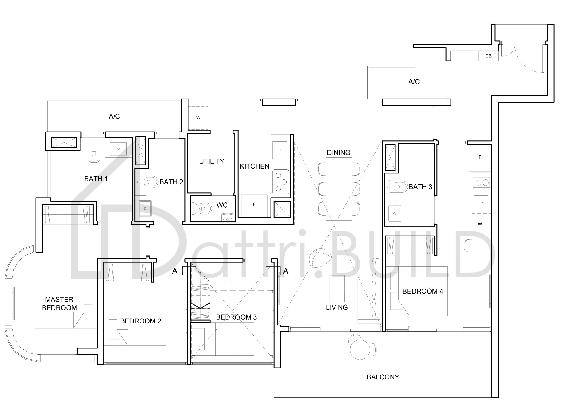 HIGH PARK RESIDENCES 4DK-PH floorplan (watermarked)