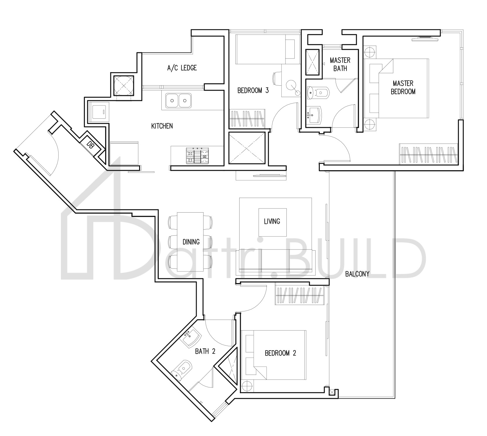 THE MILTONIA RESIDENCES C1 floorplan (watermarked)