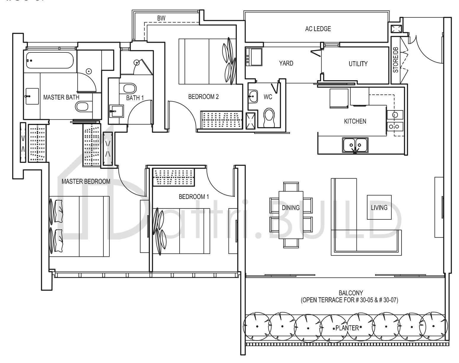 THE ARTE B3 floorplan (watermarked)
