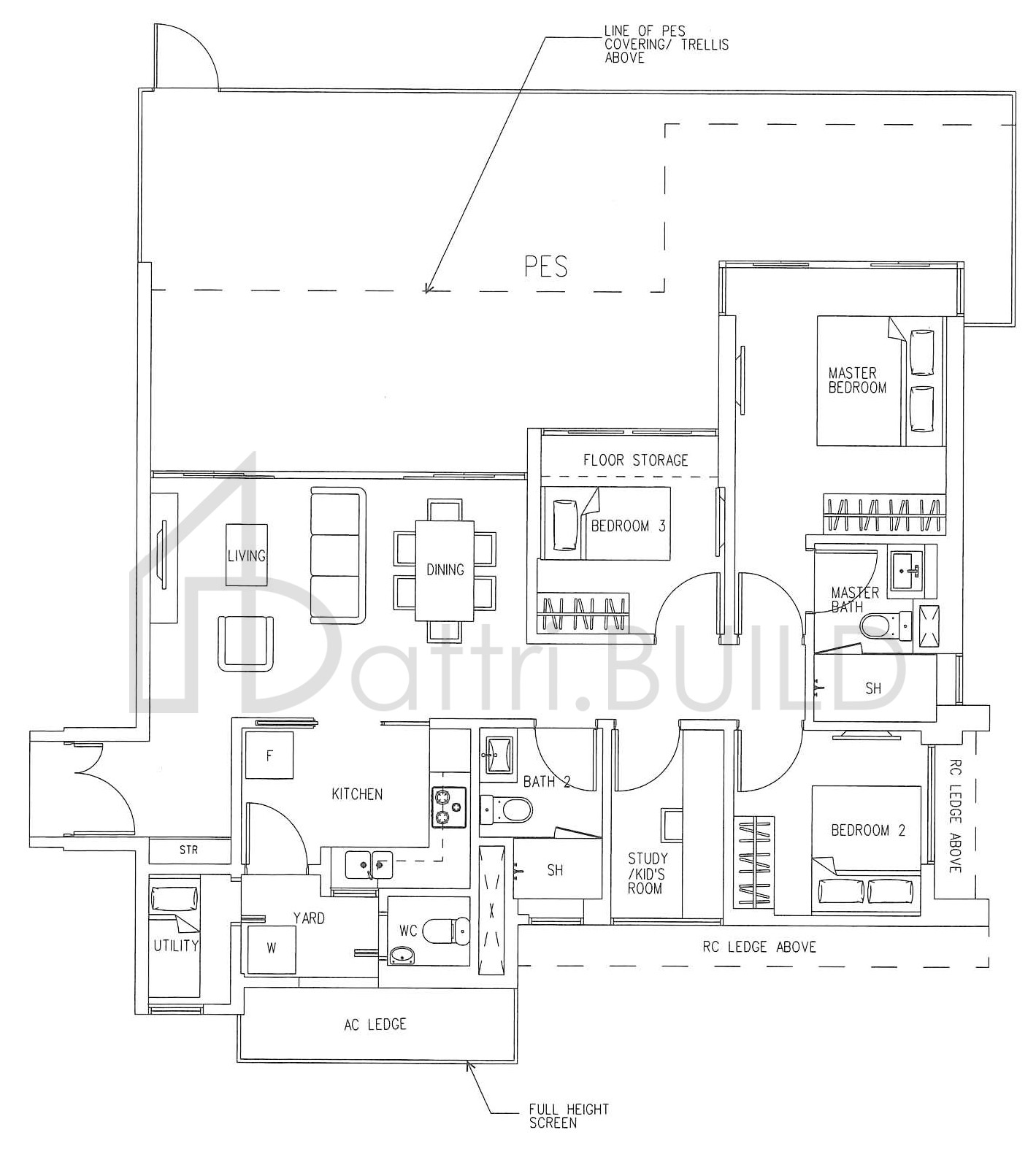 H2O RESIDENCES E3 (PES) floorplan (watermarked)