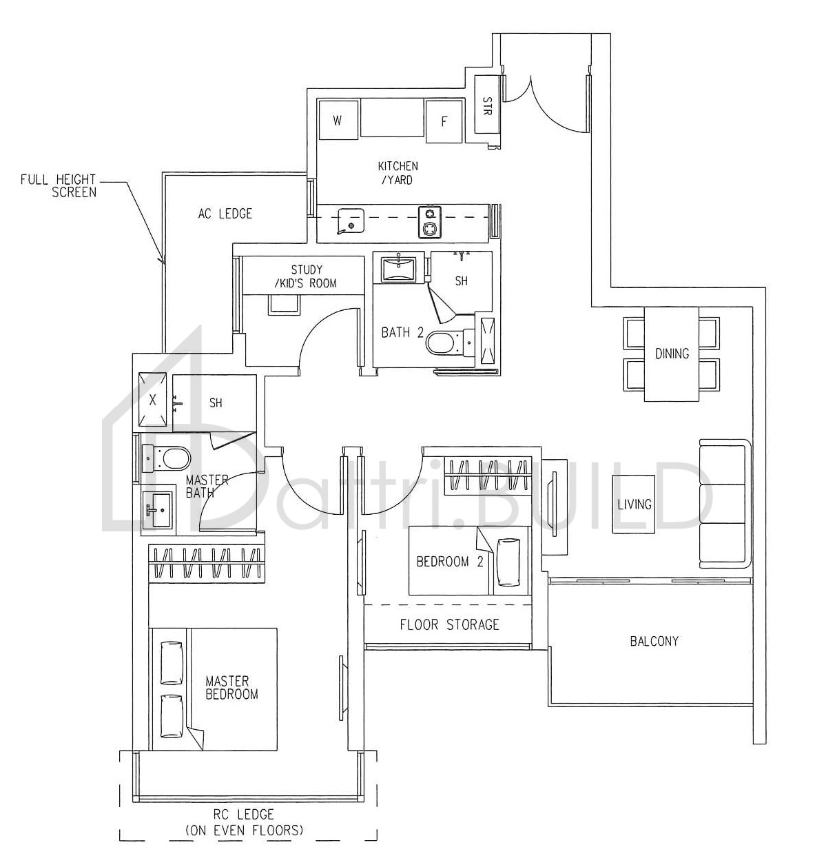 H2O RESIDENCES C1 floorplan (watermarked)