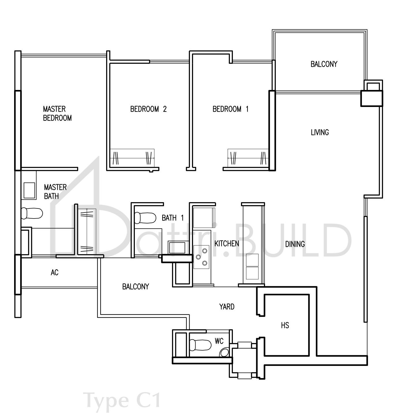 PARC VERA C1 floorplan (watermarked)