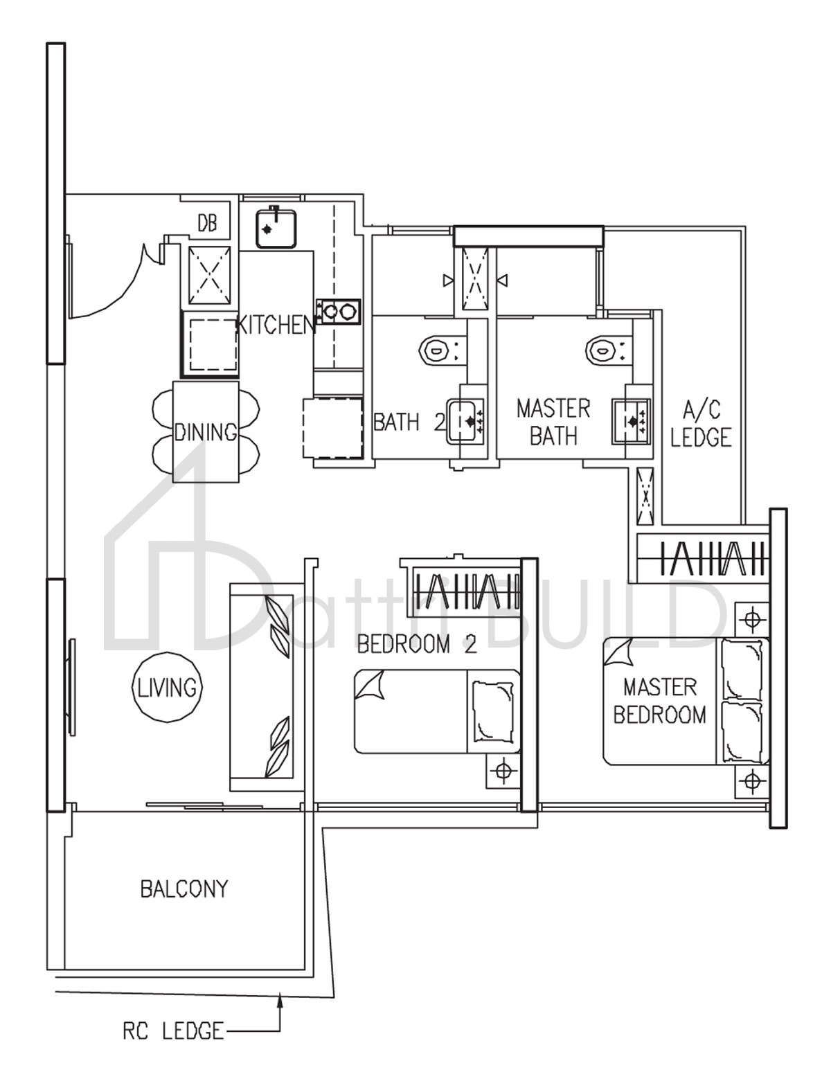 THE TRILINQ B1 floorplan (watermarked)