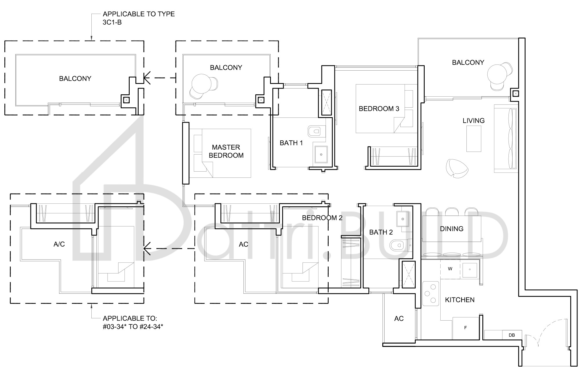 HIGH PARK RESIDENCES 3C1 floorplan (watermarked)