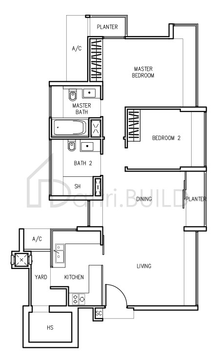 THE TRIZON A1 floorplan (watermarked)