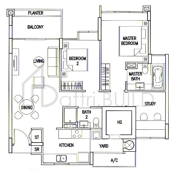 THE CALROSE AS2 floorplan (watermarked)