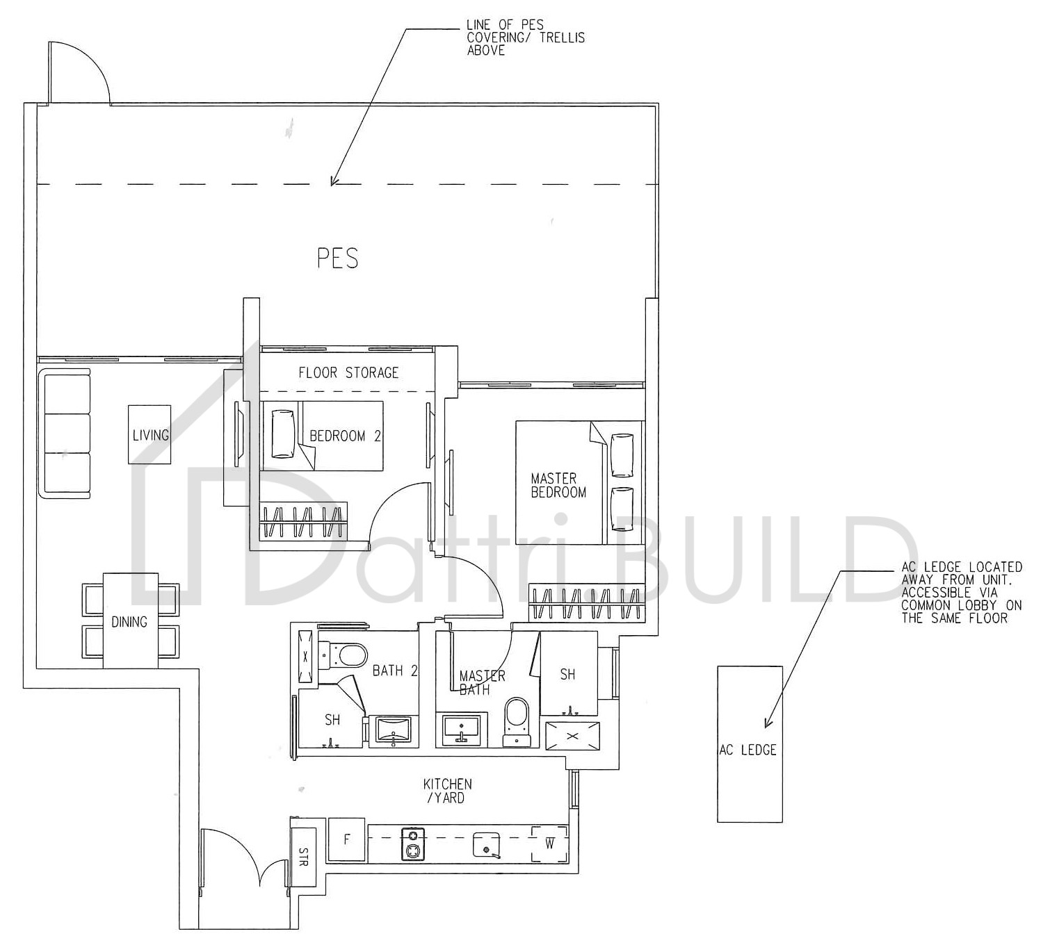 H2O RESIDENCES B3 (PES) floorplan (watermarked)