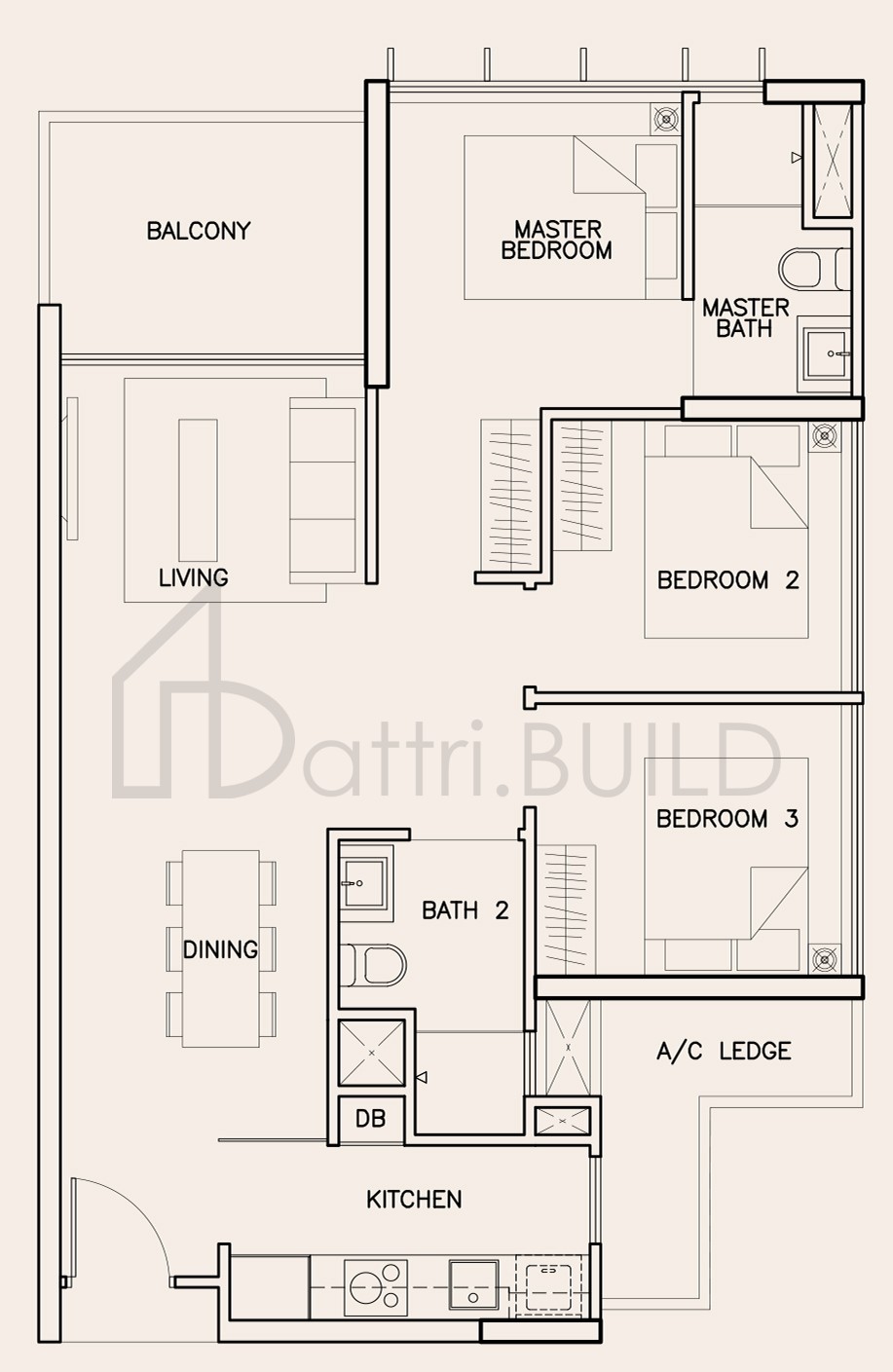 TRE RESIDENCES C2 floorplan (watermarked)