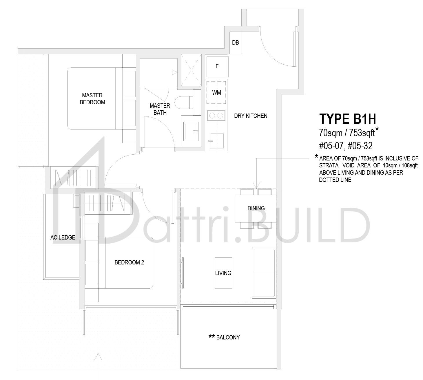 THE VERANDAH RESIDENCES B1H floorplan (watermarked)