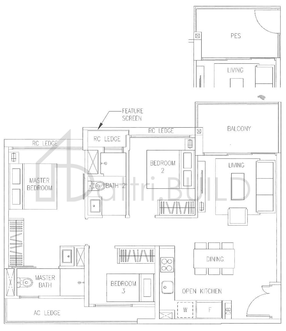 THE VISIONAIRE C1P floorplan (watermarked)