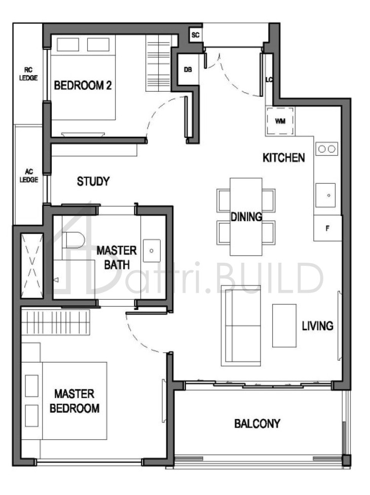 PARKSUITES B12 floorplan (watermarked)