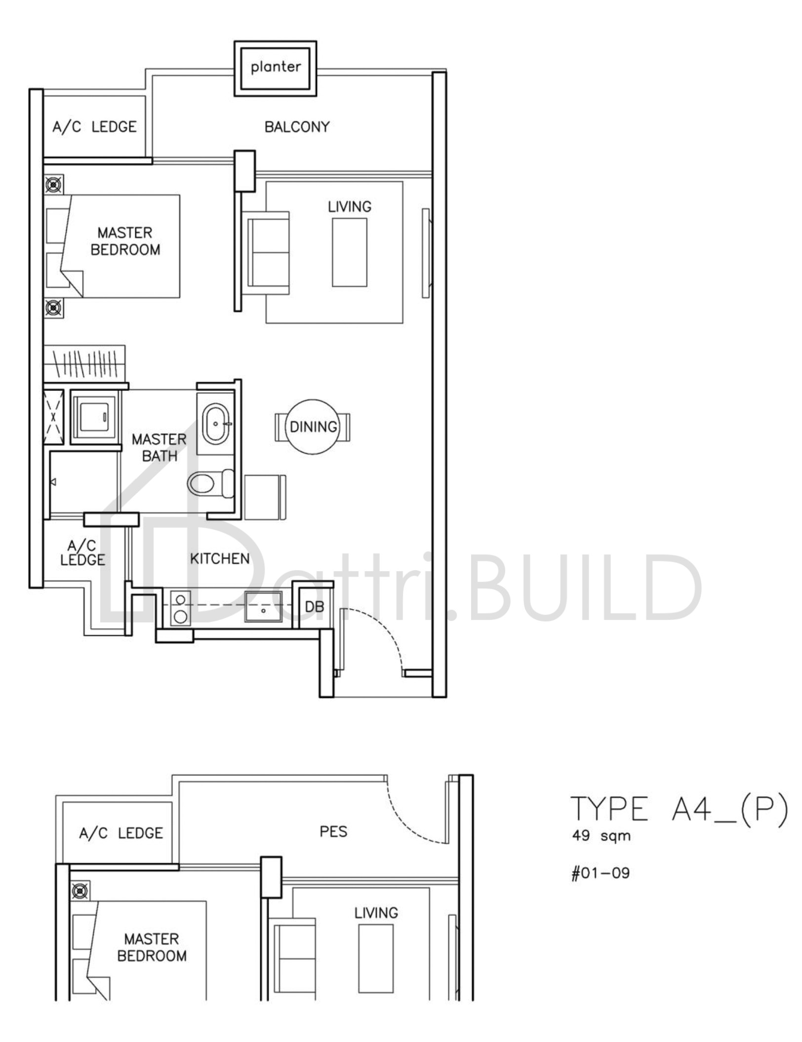 THE SANTORINI A4P floorplan (watermarked)