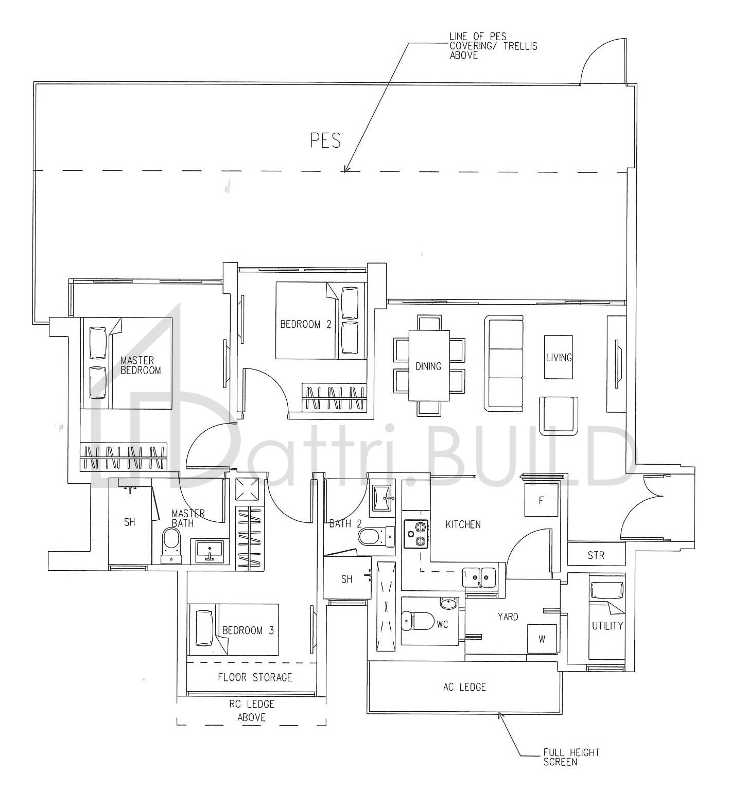 H2O RESIDENCES D2 (PES) floorplan (watermarked)
