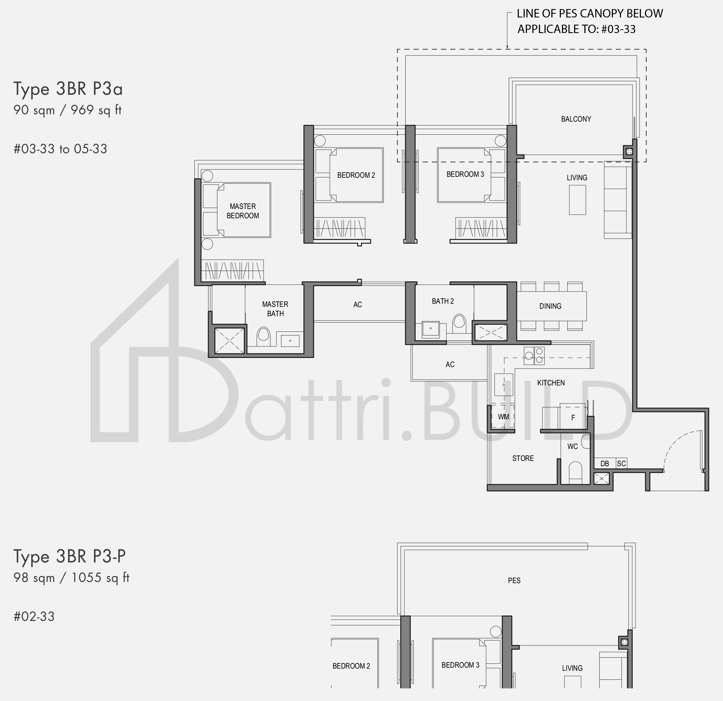 PARC BOTANNIA 3BRP3-P floorplan (watermarked)
