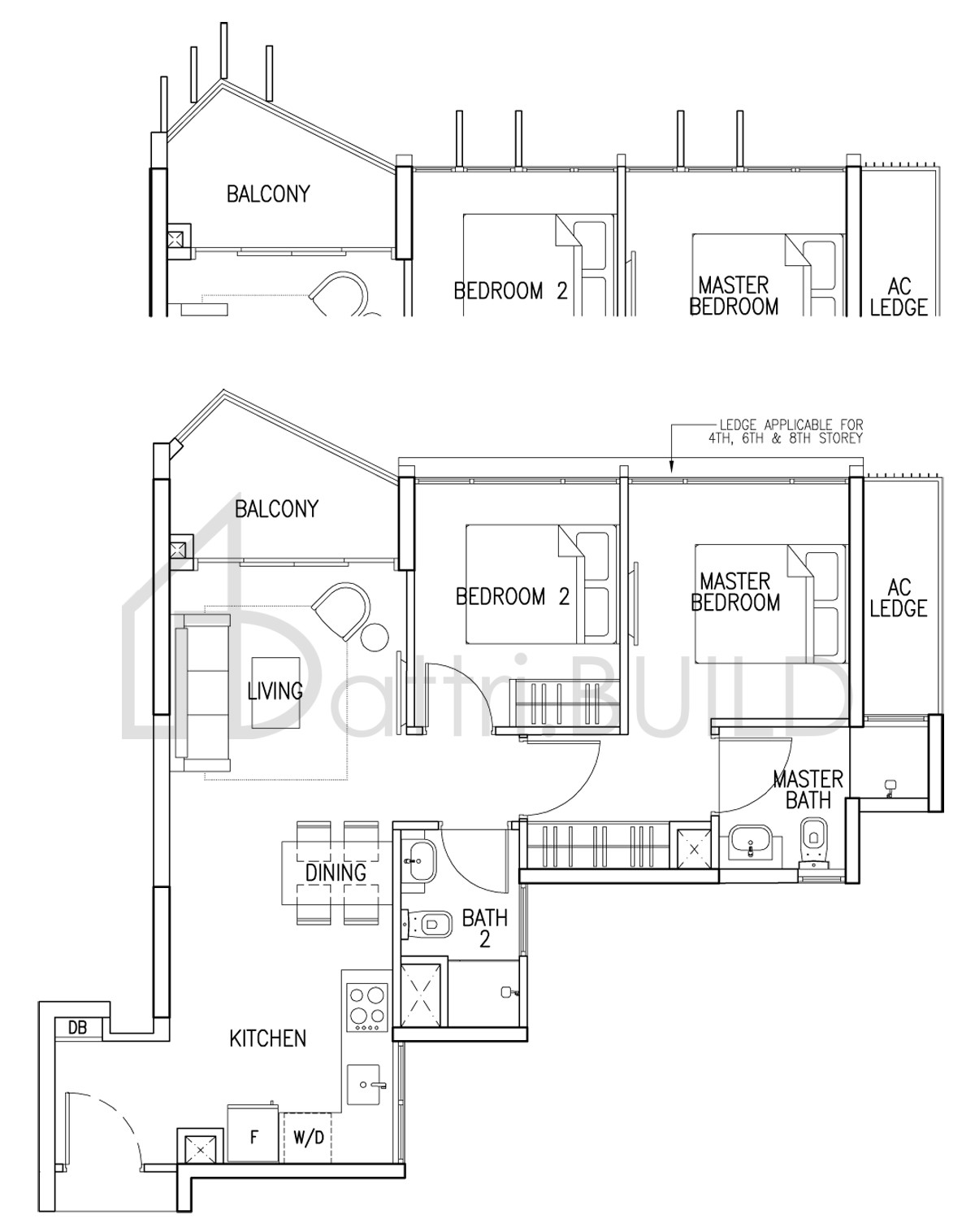 THE SKYWOODS 2(S2)A floorplan (watermarked)