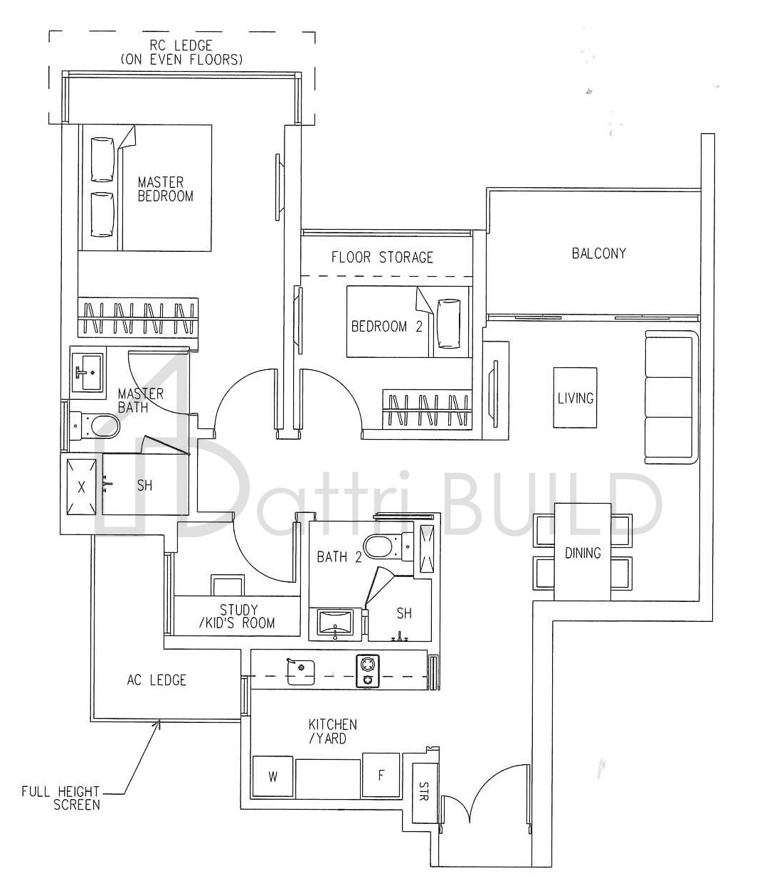 H2O RESIDENCES C2 floorplan (watermarked)