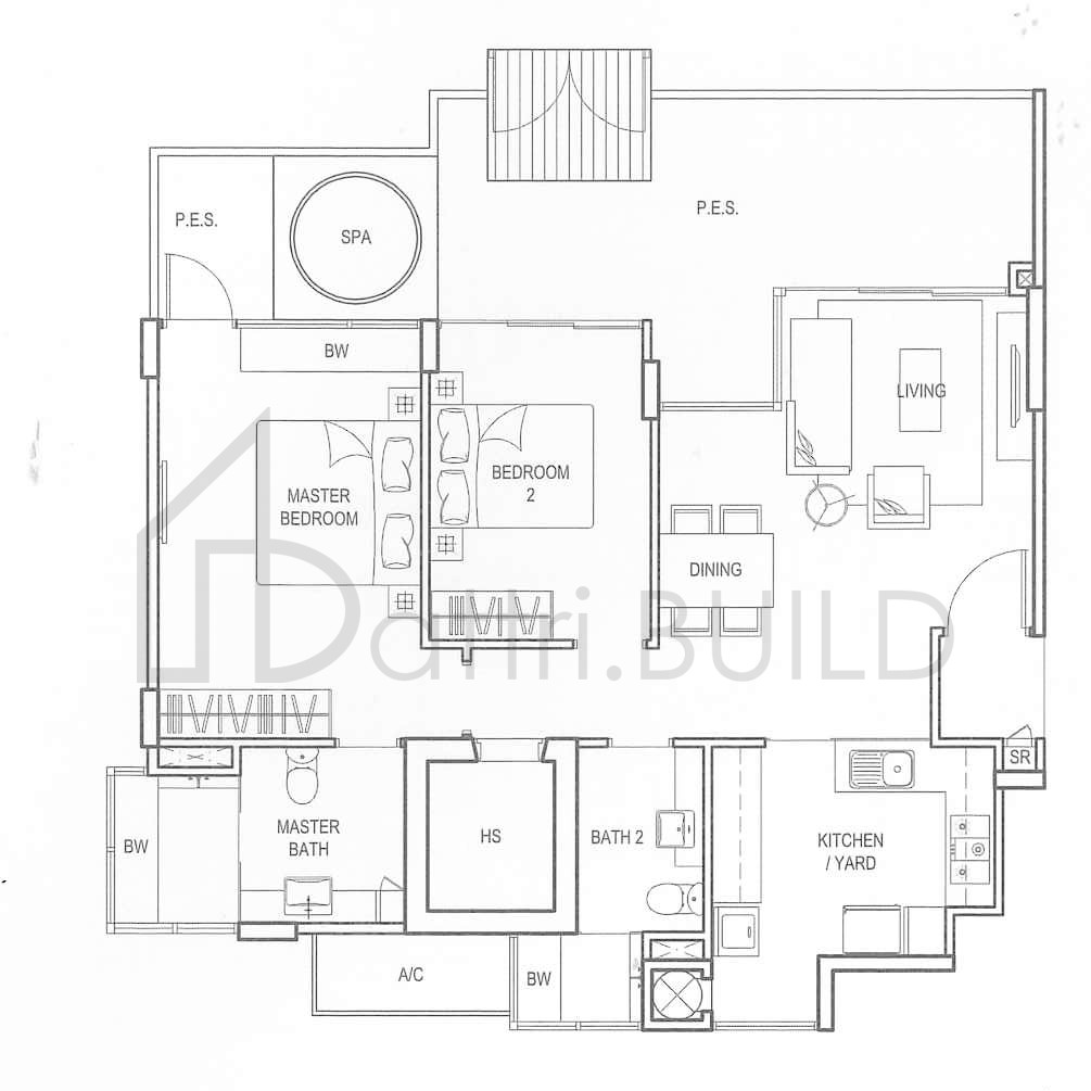 CLEMENTIWOODS CONDOMINIUM B1cP floorplan (watermarked)