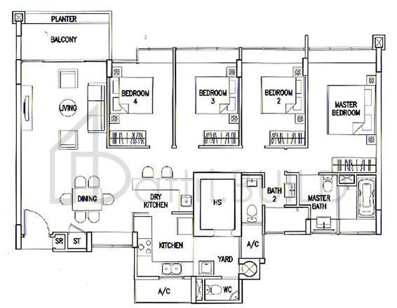 THE CALROSE C4 floorplan (watermarked)