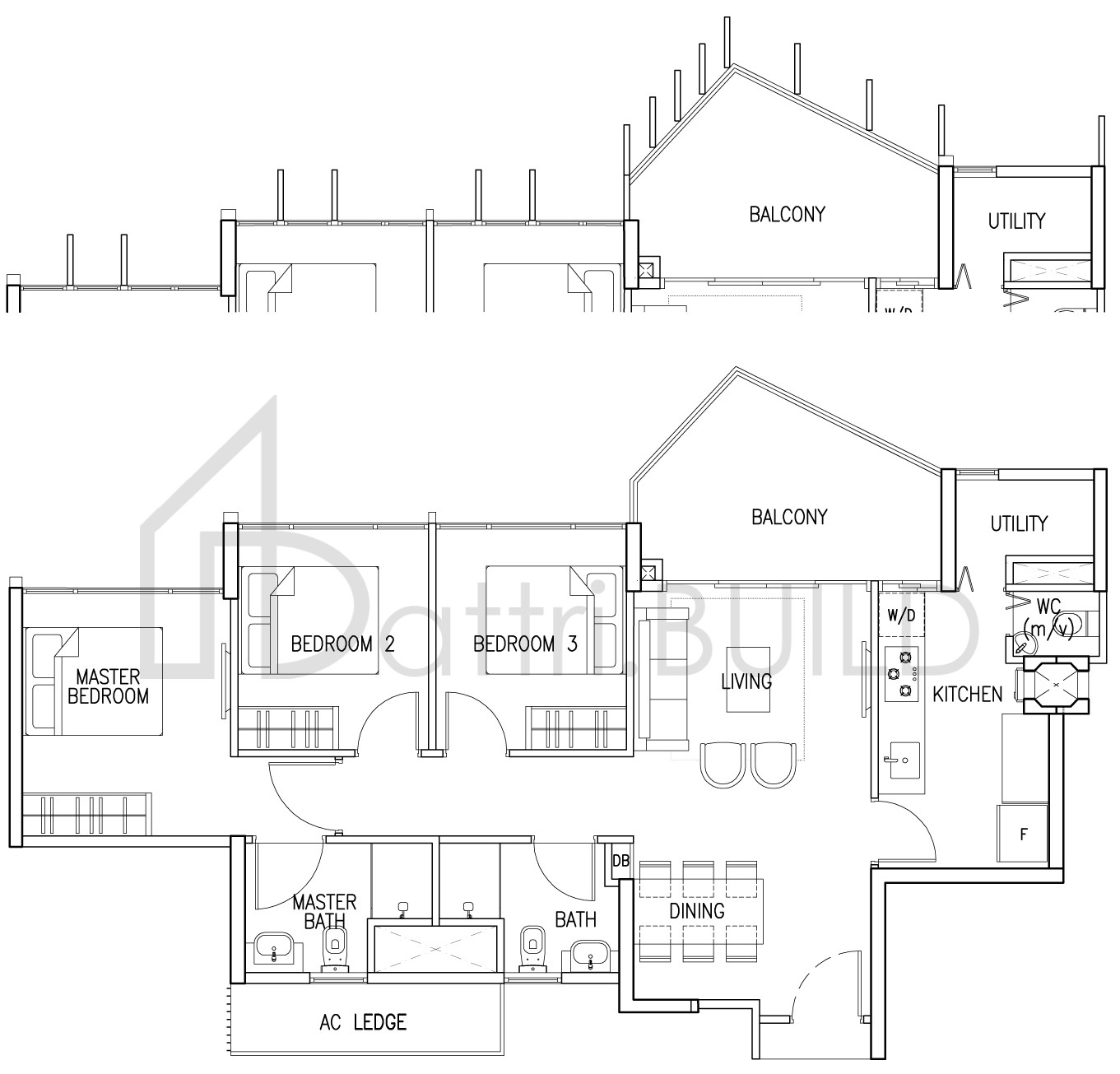 THE SKYWOODS 3 S2 A floorplan (watermarked)