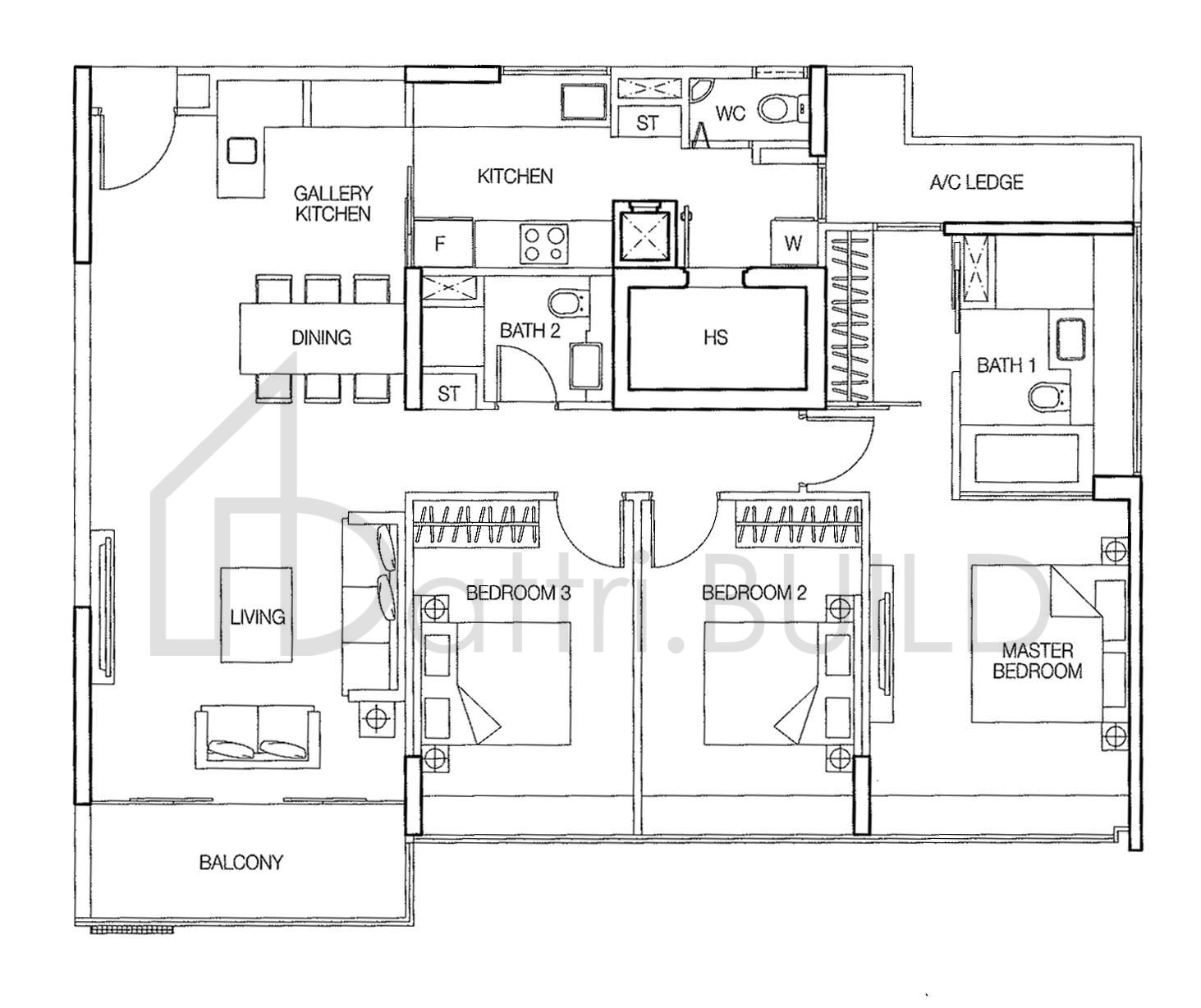 THE VERMONT ON CAIRNHILL B floorplan (watermarked)