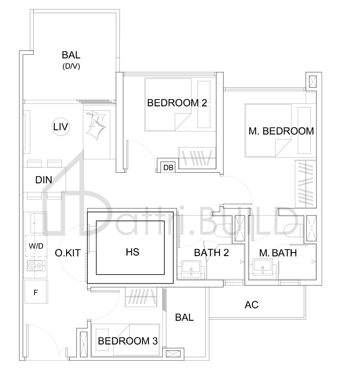 UPTOWN @ FARRER C1A floorplan (watermarked)