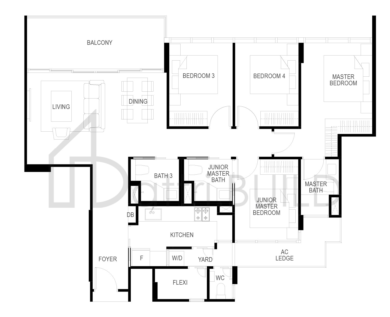 THE GAZANIA D3B floorplan (watermarked)