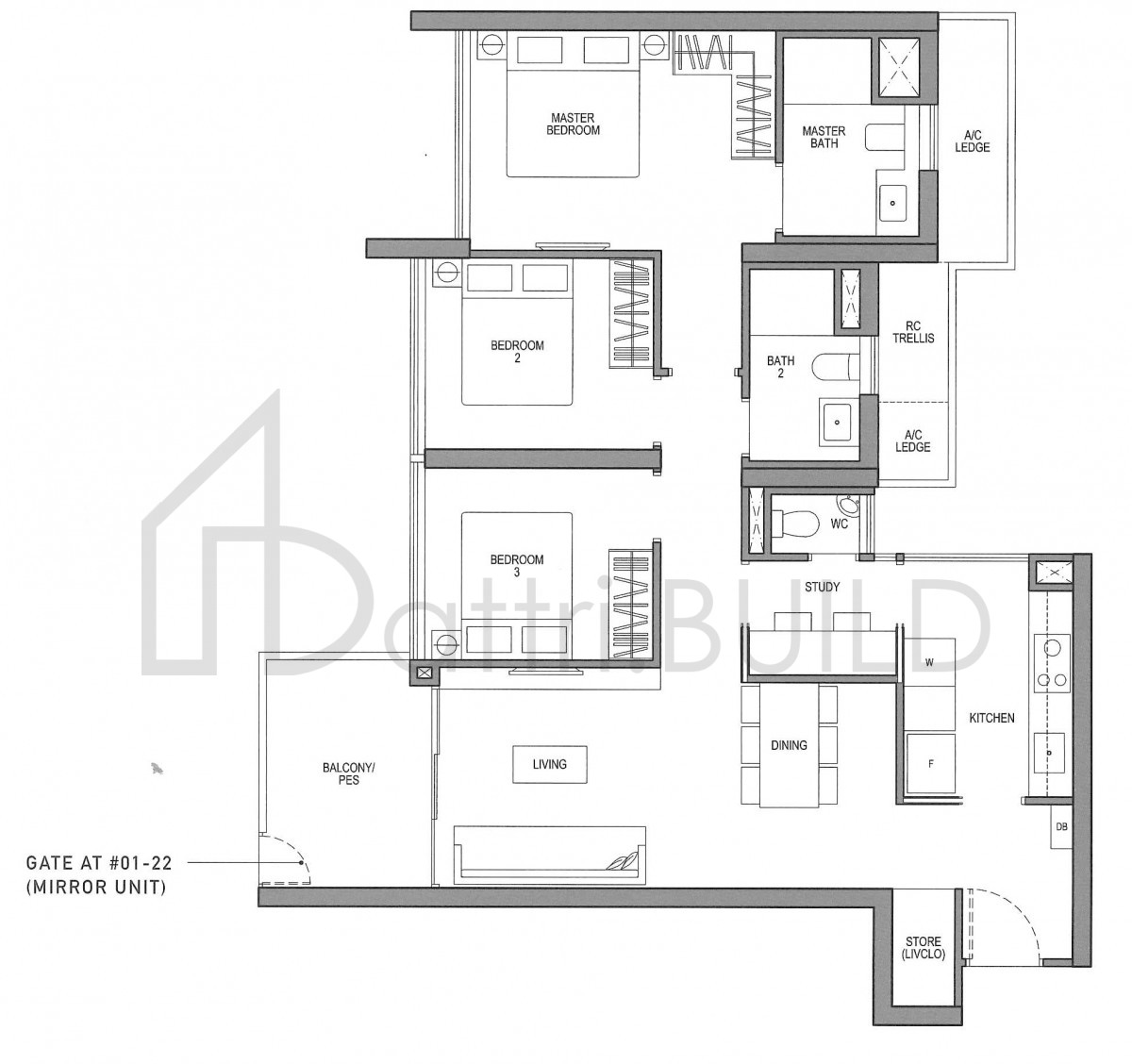 SEASIDE RESIDENCES C3 floorplan (watermarked)