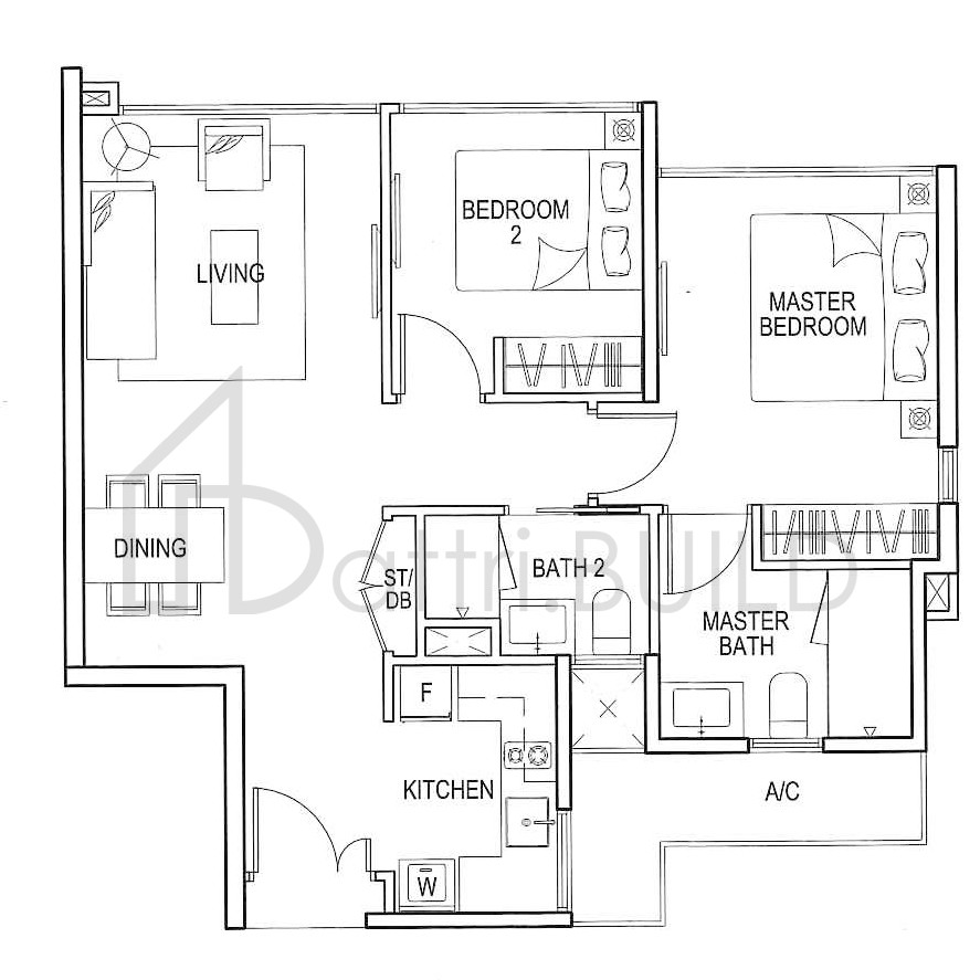 BLOSSOM RESIDENCES A1 floorplan (watermarked)