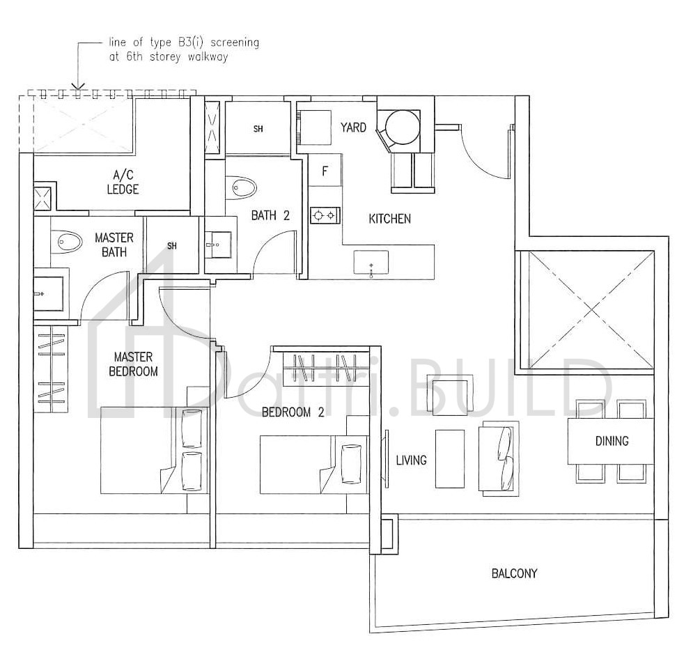 SUITES AT ORCHARD B3 & B3i floorplan (watermarked)