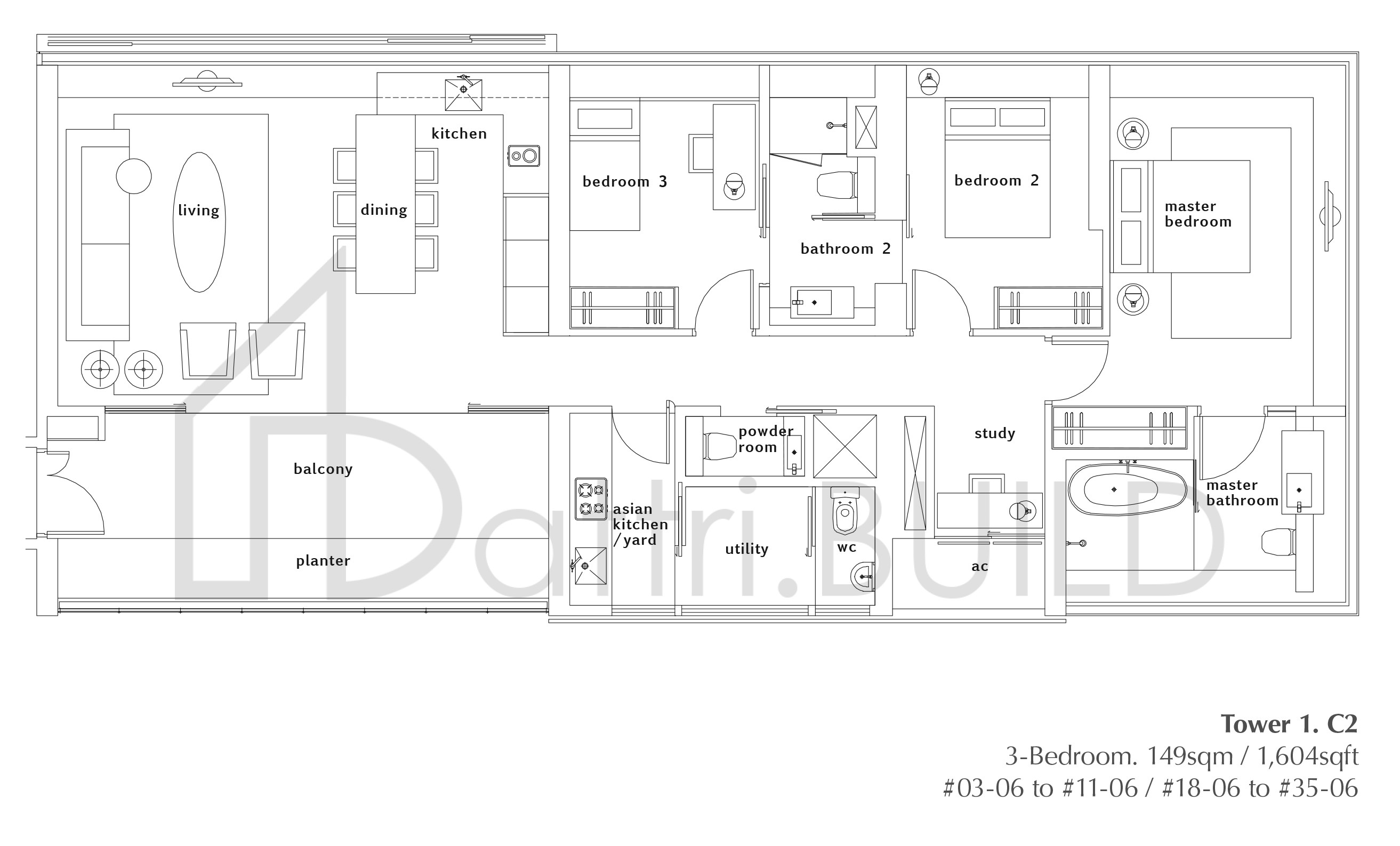 OUE TWIN PEAKS Tower 1, C3 floorplan (watermarked)