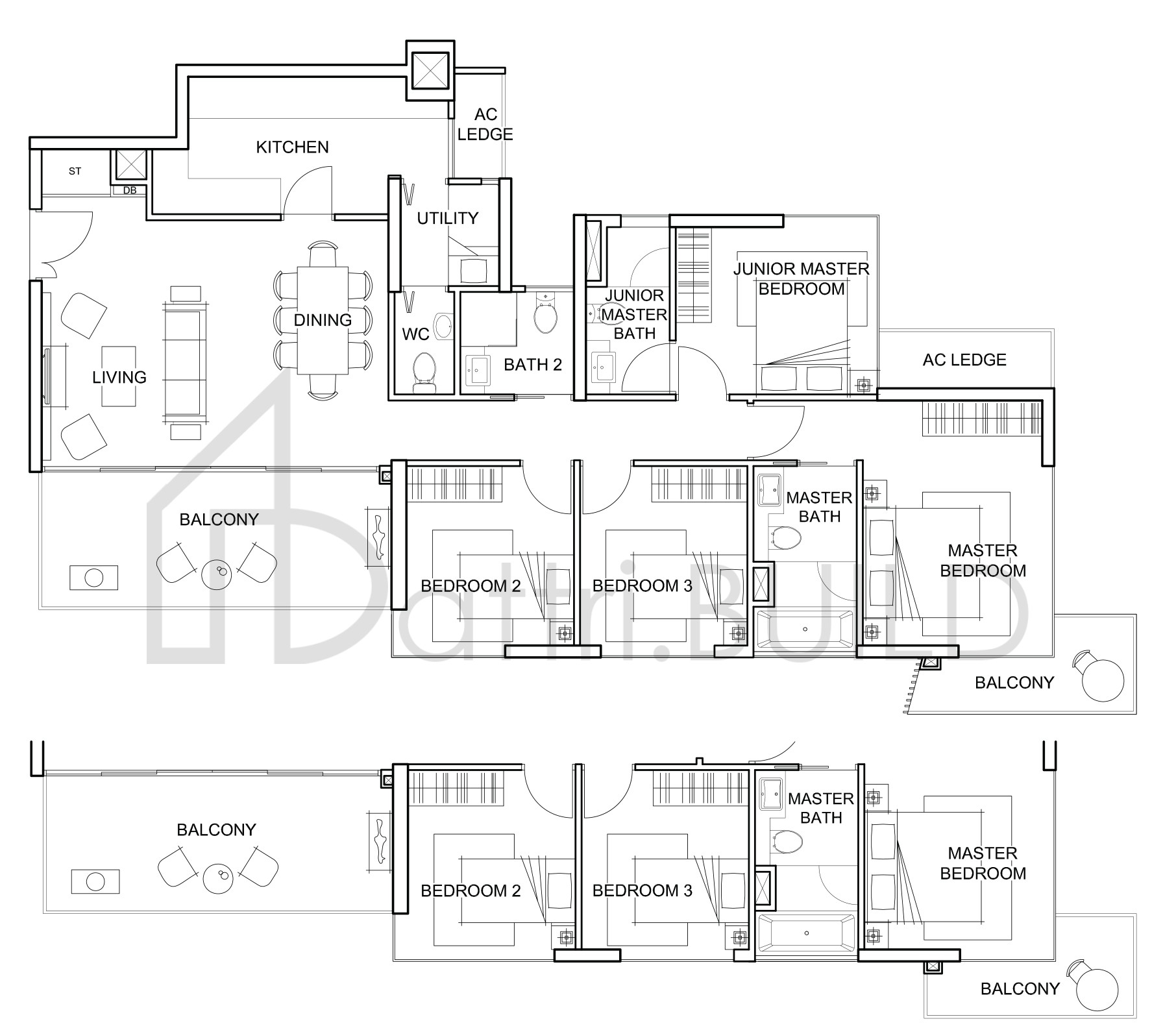 FORESQUE RESIDENCES D2 (VARIATION) floorplan (watermarked)