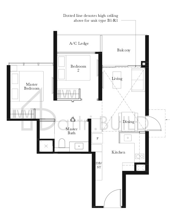 THE GARDEN RESIDENCES B1-R1 floorplan (watermarked)