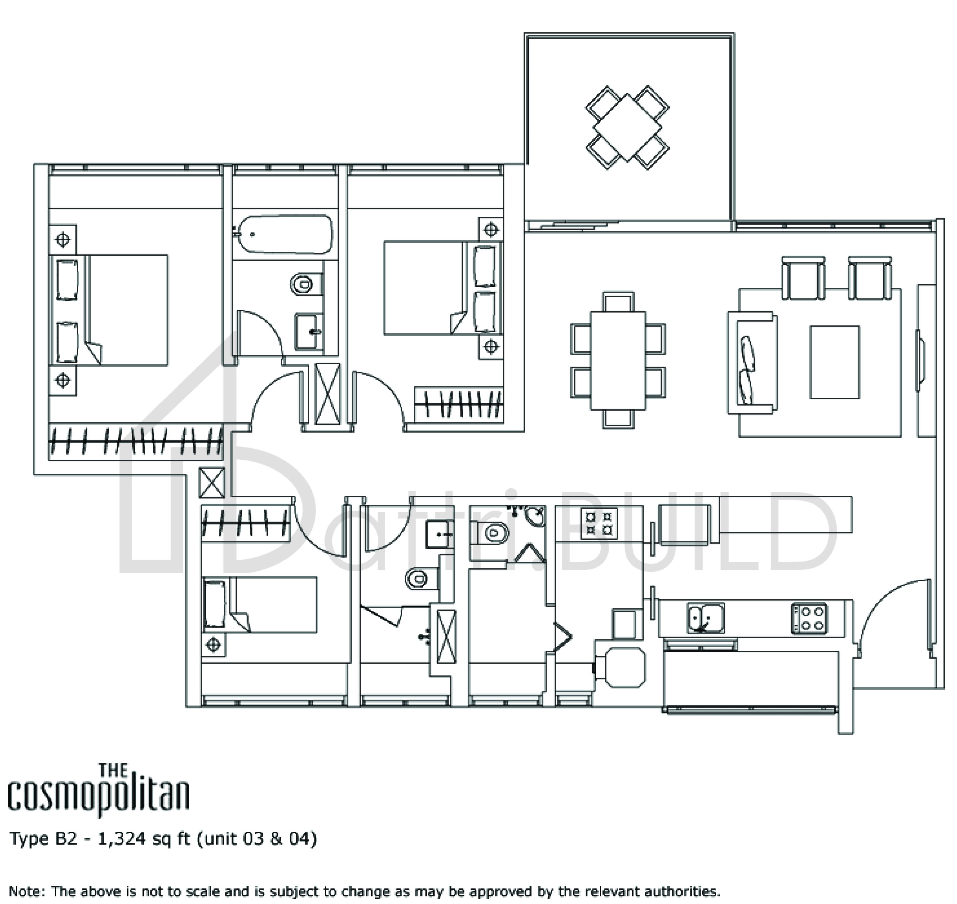 THE COSMOPOLITAN B2 floorplan (watermarked)