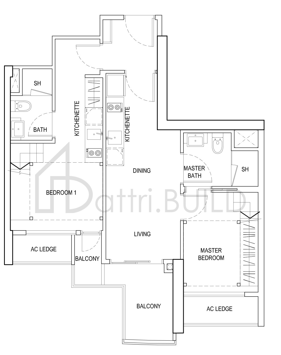 CITY GATE 2DK7 floorplan (watermarked)