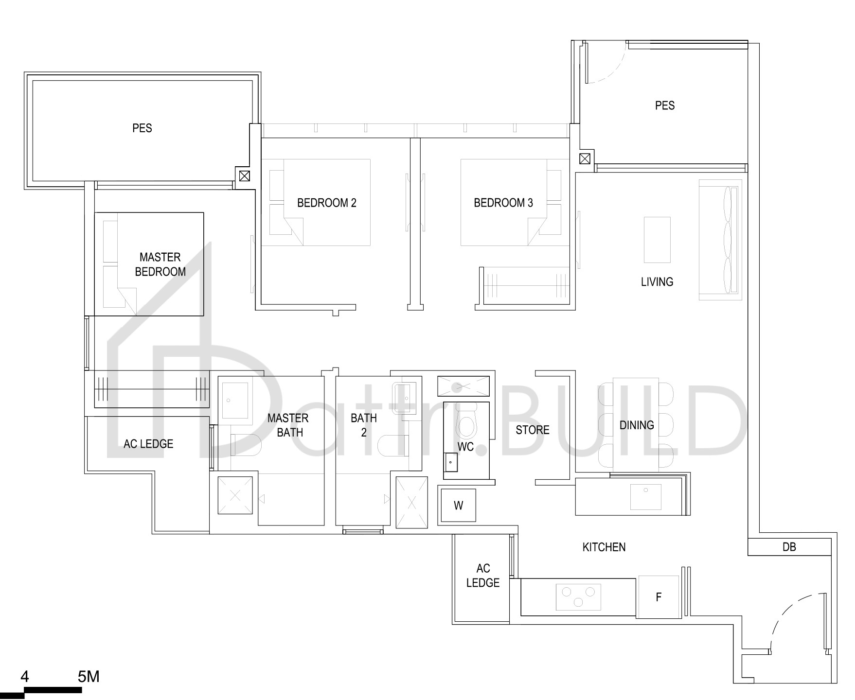 THE FLORENCE RESIDENCES 3D2a(G) floorplan (watermarked)