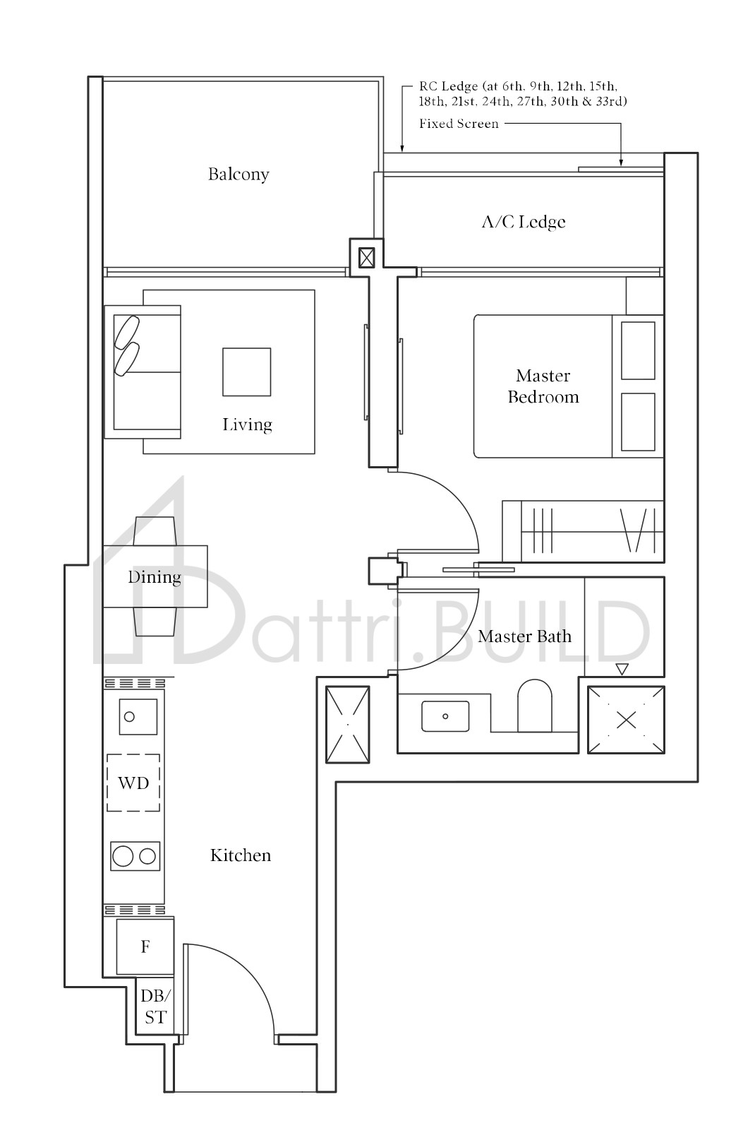 AVENUE SOUTH RESIDENCE A1 floorplan (watermarked)