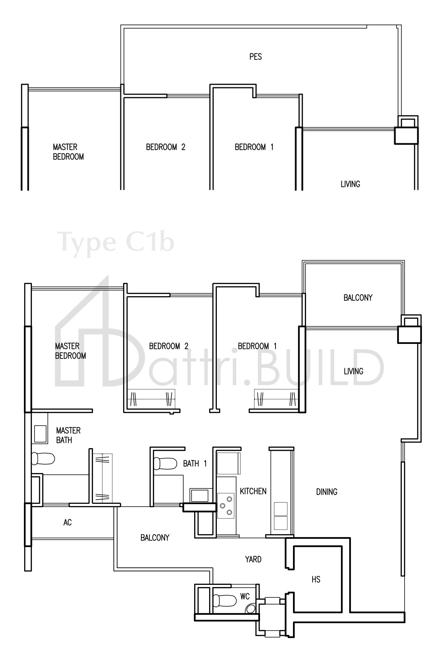 PARC VERA C1b floorplan (watermarked)